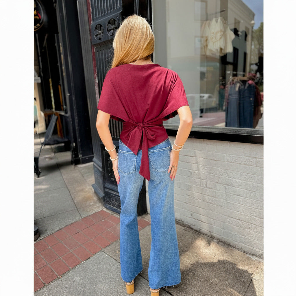 Lillian Top | Merlot - Joanna A. Boutique