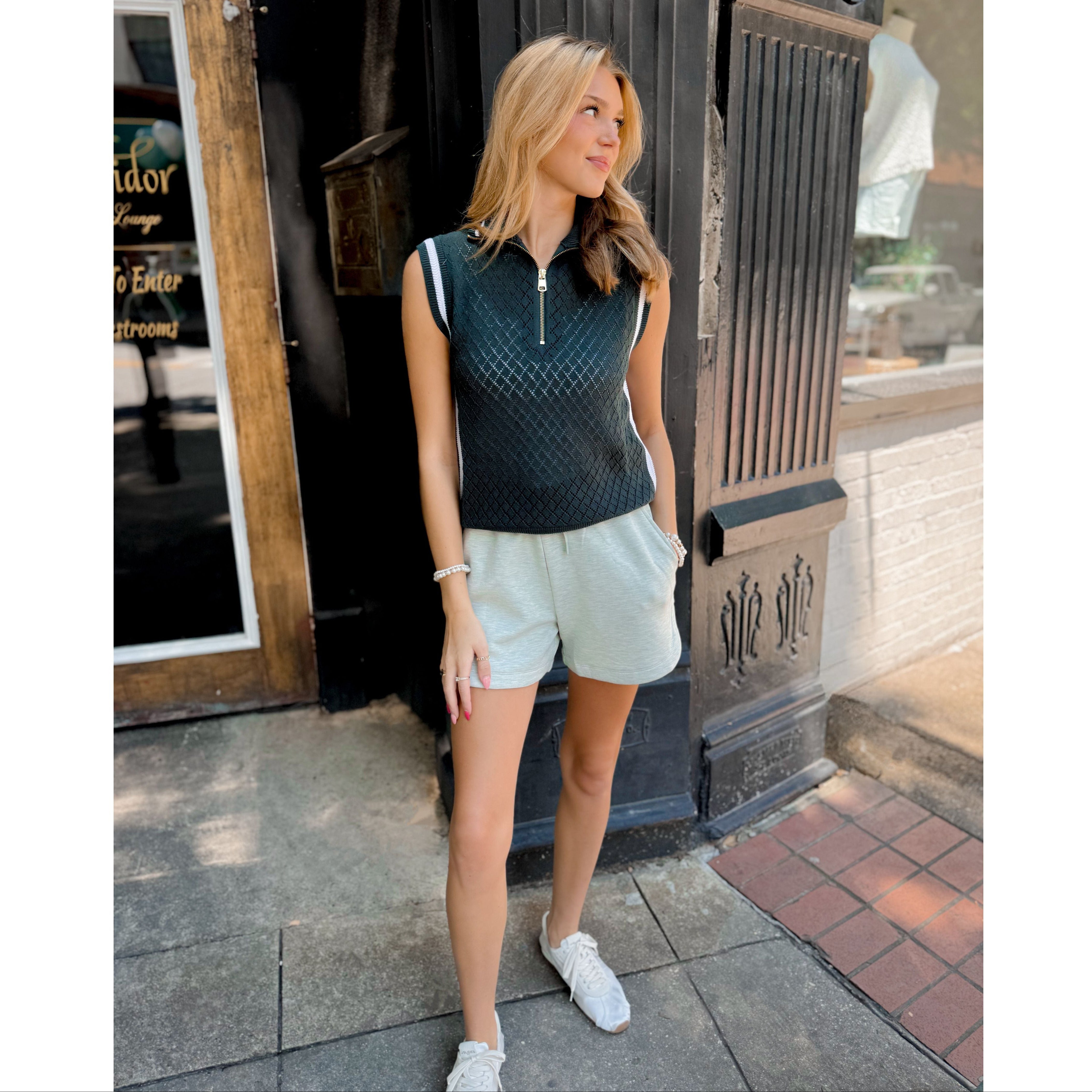 Stefan Half Zip Vest | Green Gables - Joanna A. Boutique