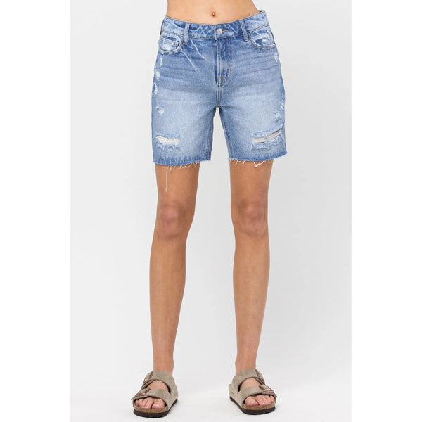 Miley Mid Rise Frayed Shorts - Joanna A. Boutique