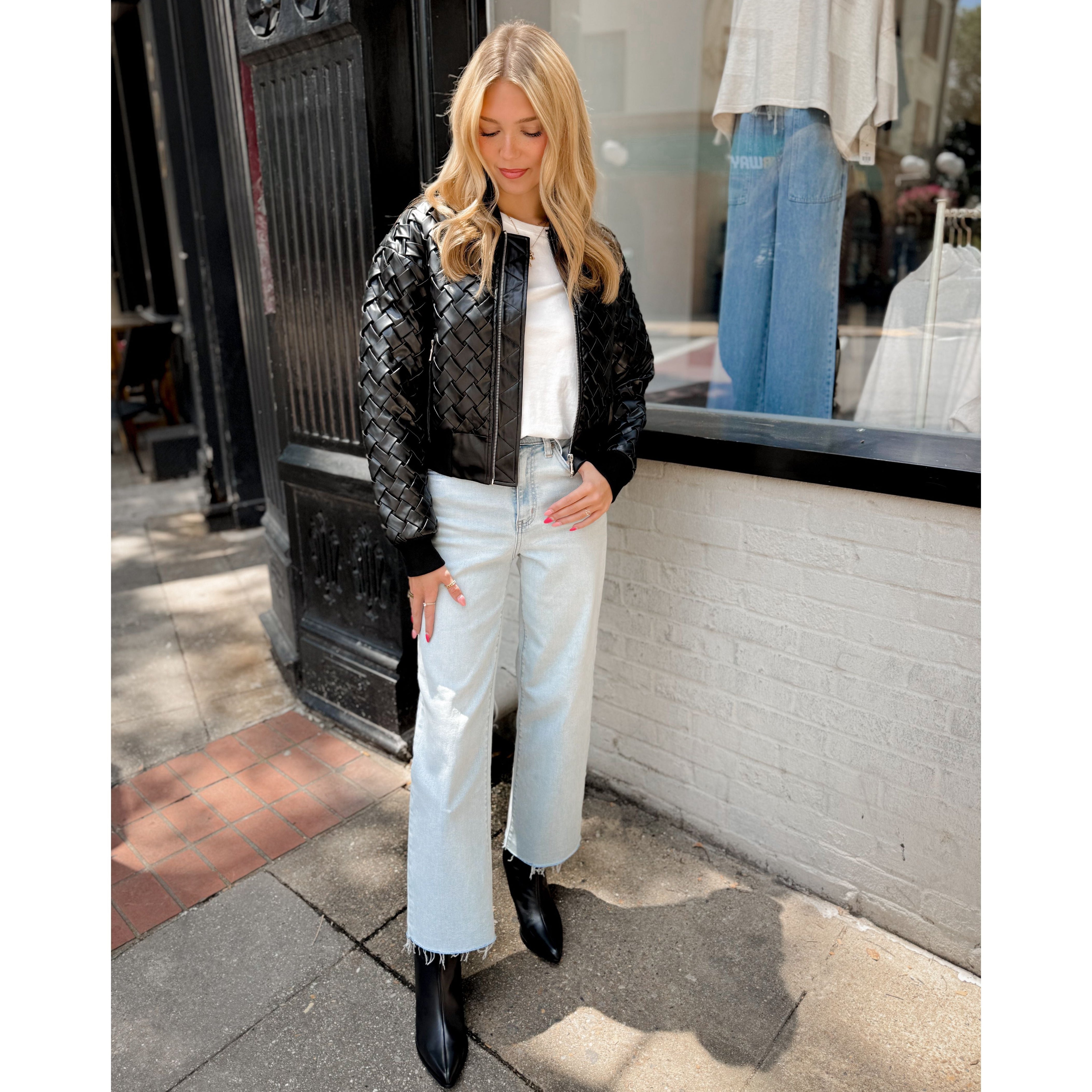 Hutton Woven Bomber Jacket - Joanna A. Boutique