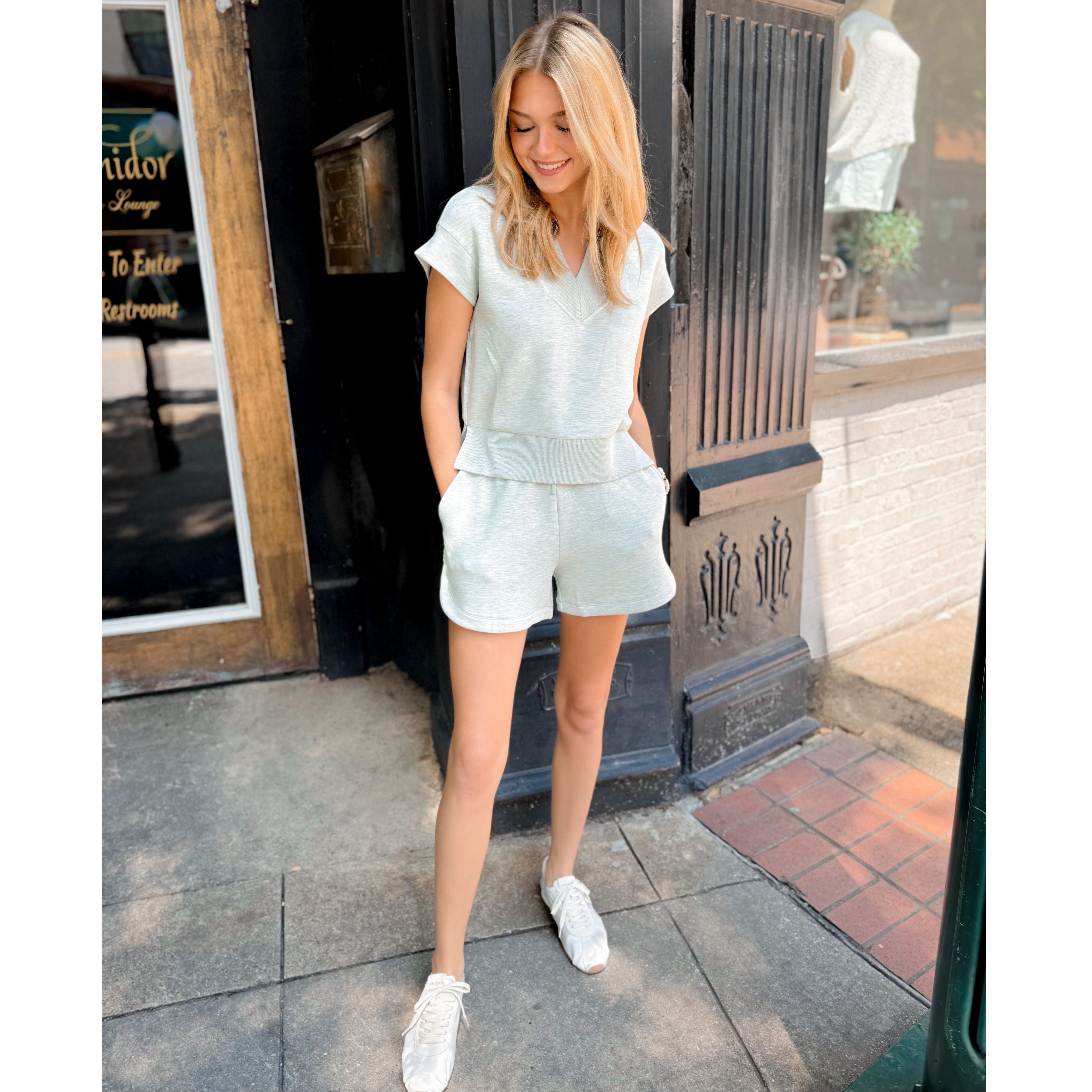 Coulter High Rise Short 3.5 | Mint Green Marl - Joanna A. Boutique