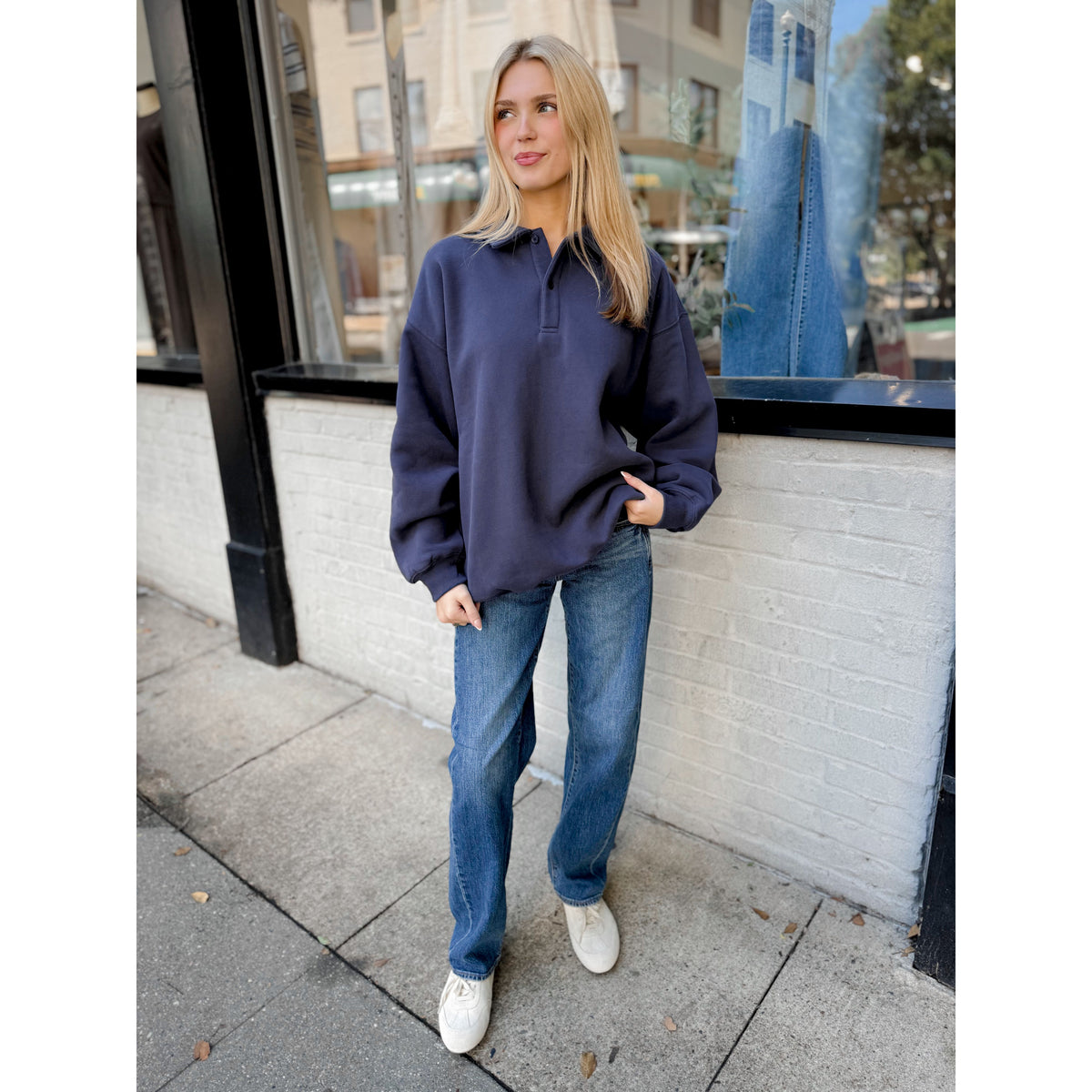 Airport Sweatshirt | Navy - Joanna A. Boutique