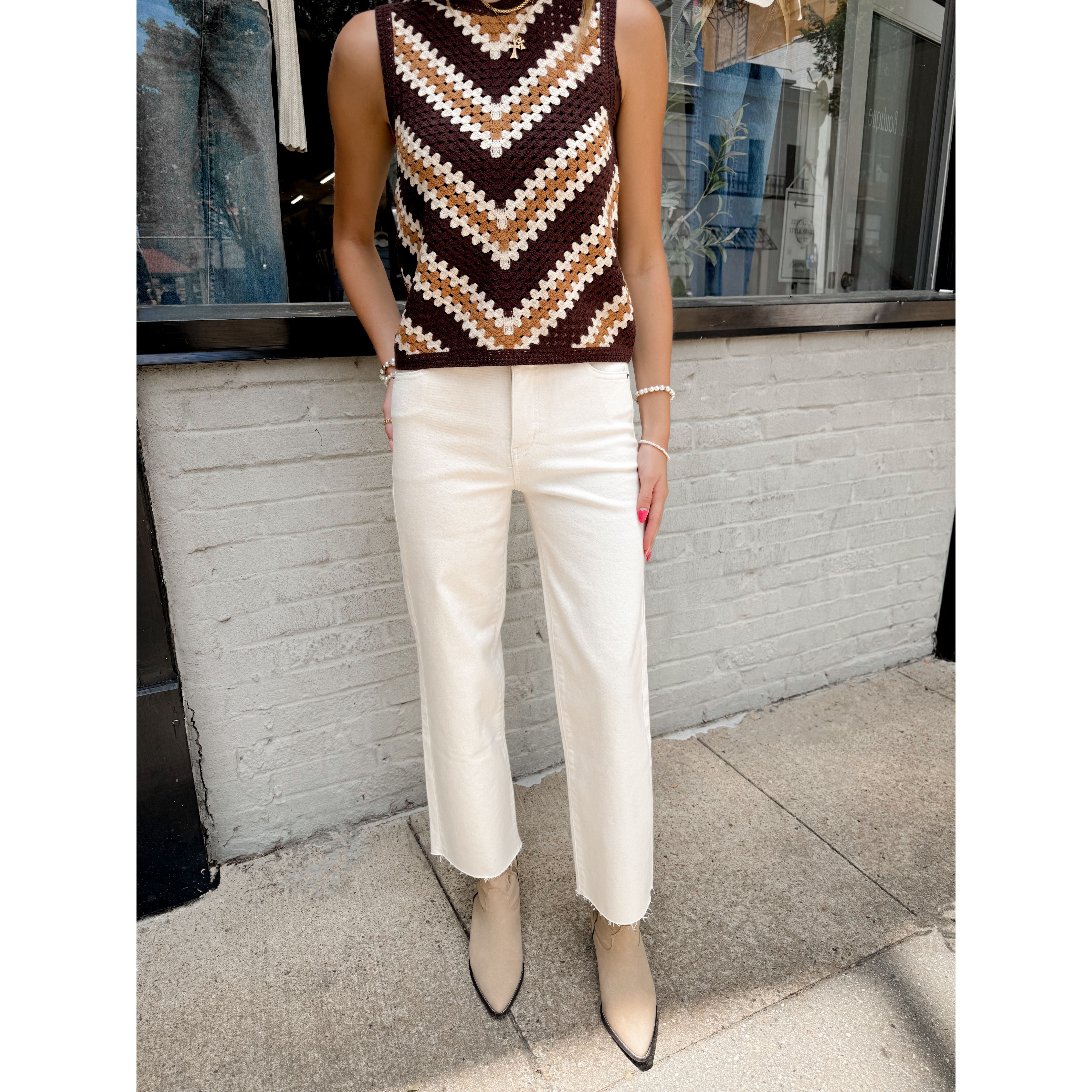 Aberdeen Wide Leg Jean | Ecru - Joanna A. Boutique