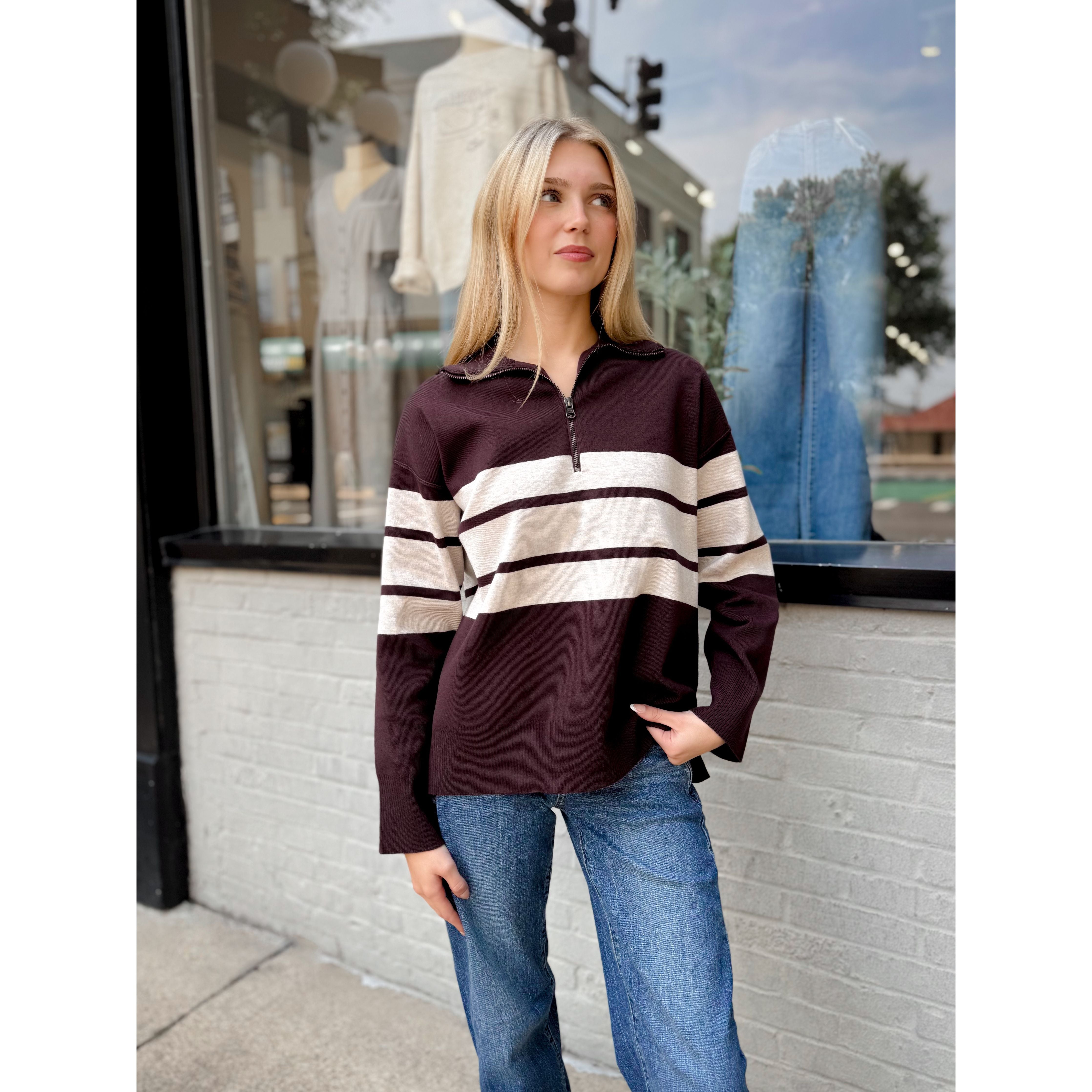 Idris Striped Sweater - Joanna A. Boutique