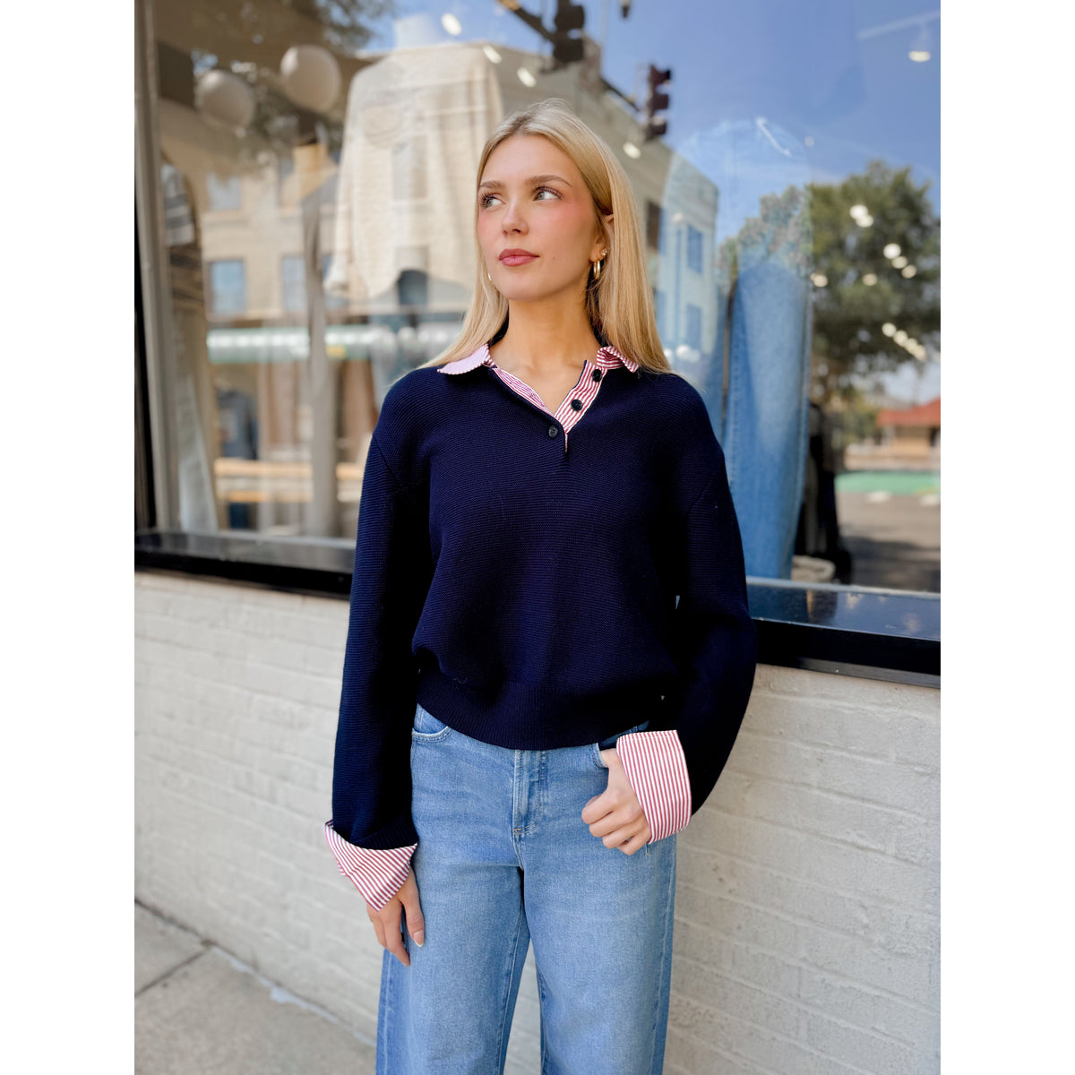 Jillian Polo Sweater - Joanna A. Boutique