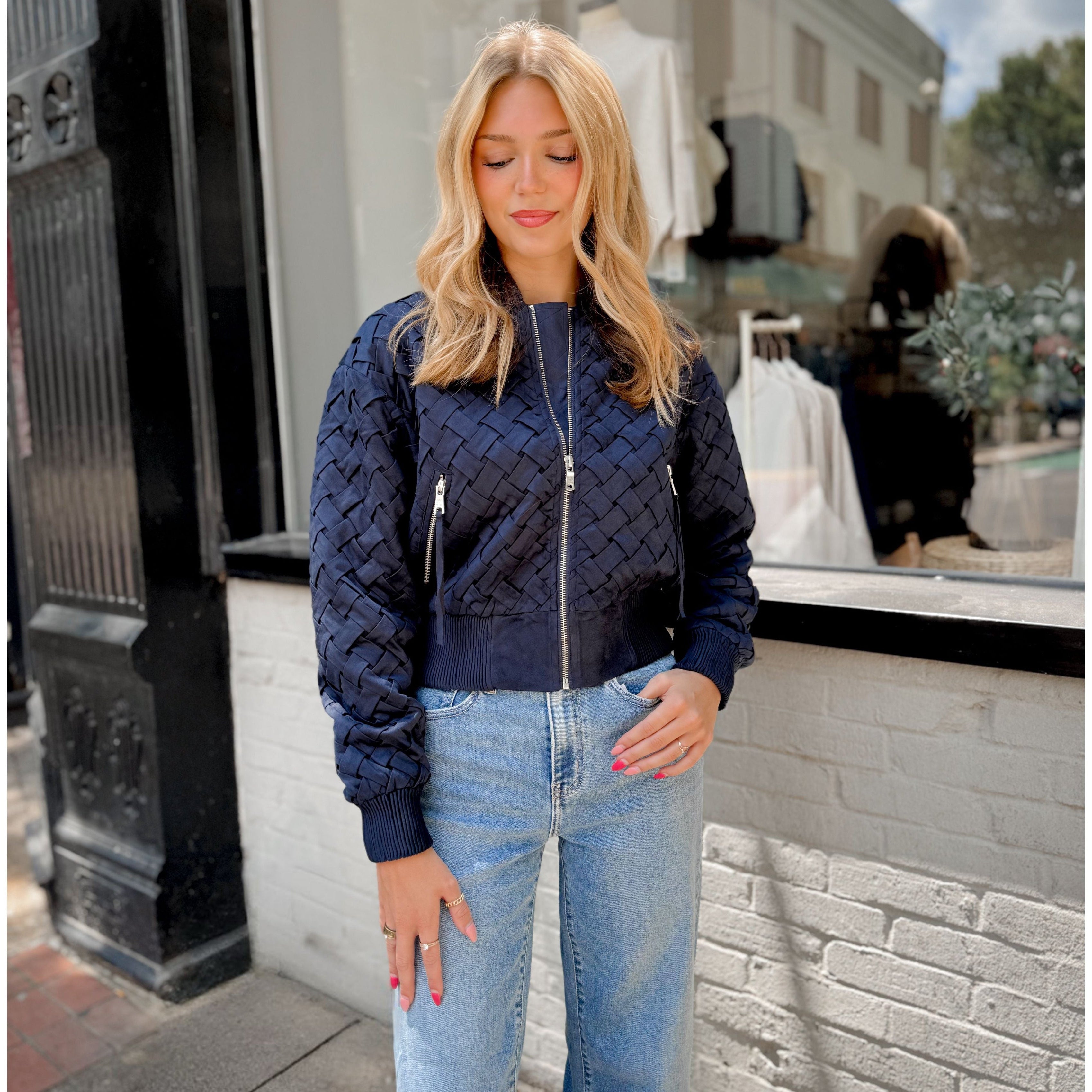 Demi Suede Bomber Jacket - Joanna A. Boutique