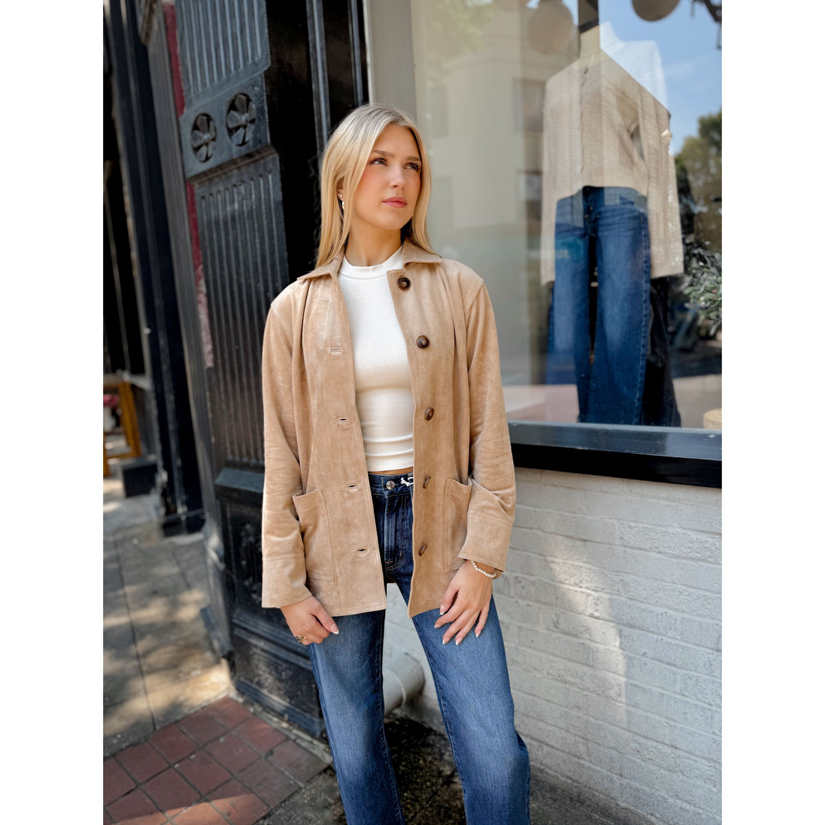 Decker Faux Suede Chore Coat