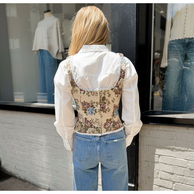 Sable Brocade Top - Joanna A. Boutique