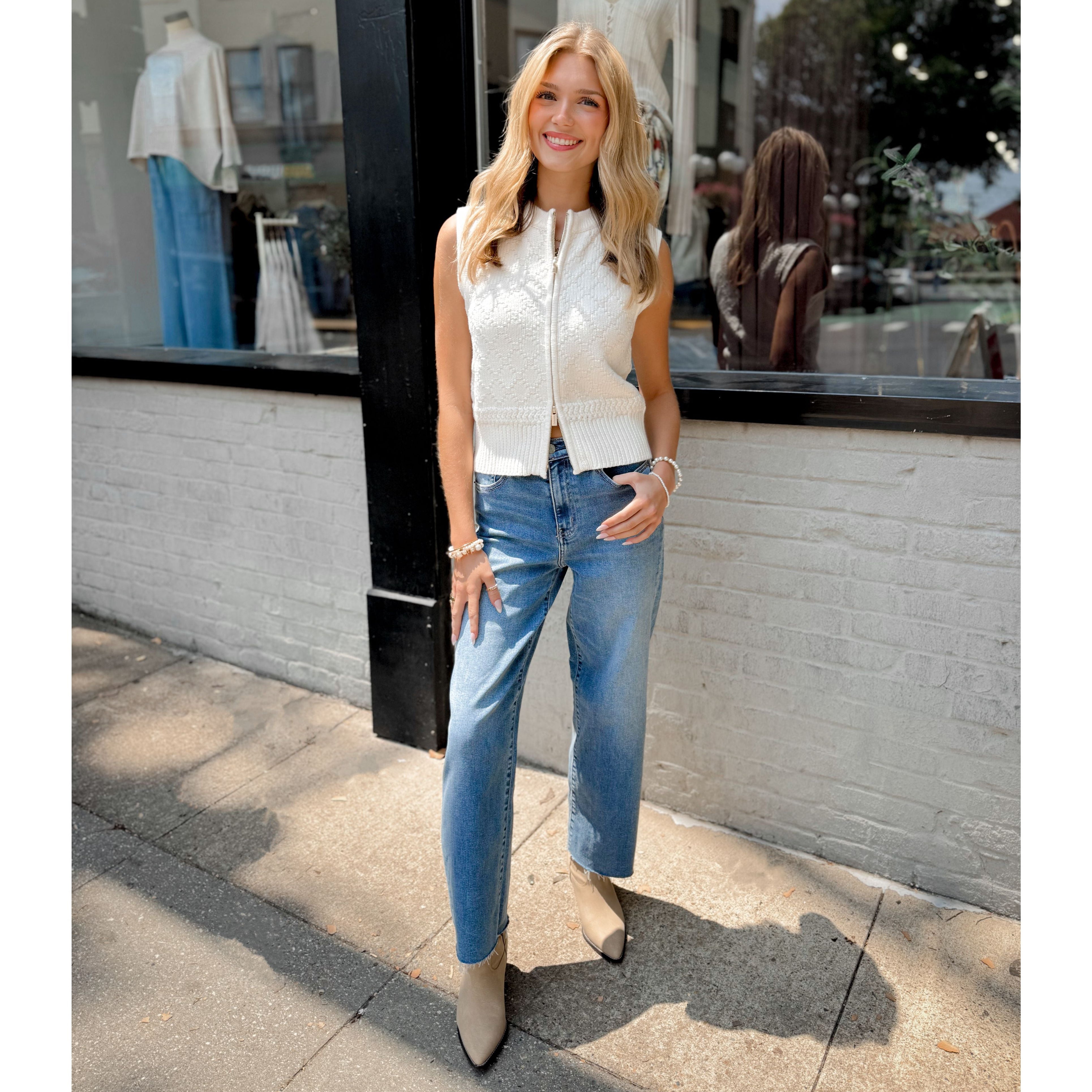 Benson Sweater Vest | Shell - Joanna A. Boutique