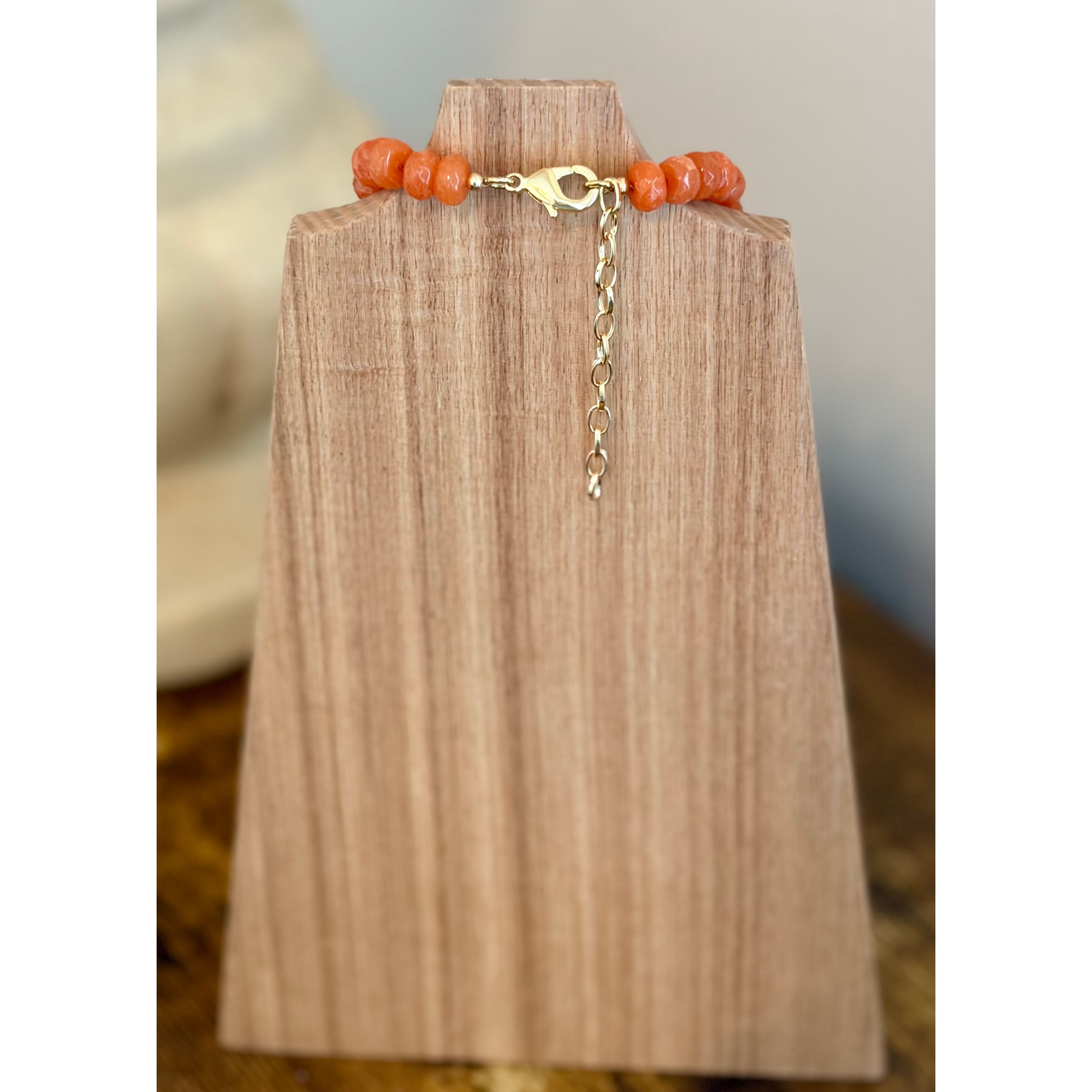 Susie Quartz Beaded Necklace | Rust - Joanna A. Boutique