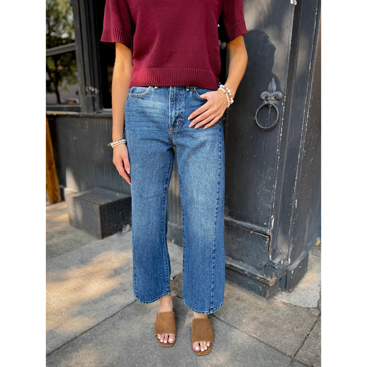 Bria Twist Seam Barrel Jean