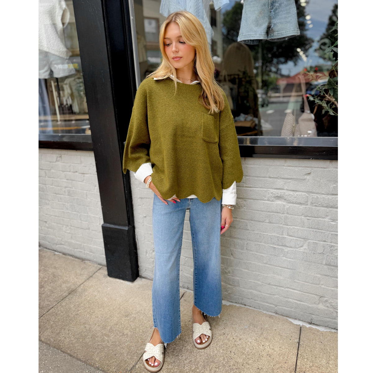 Hanna Scalloped Sweater - Joanna A. Boutique