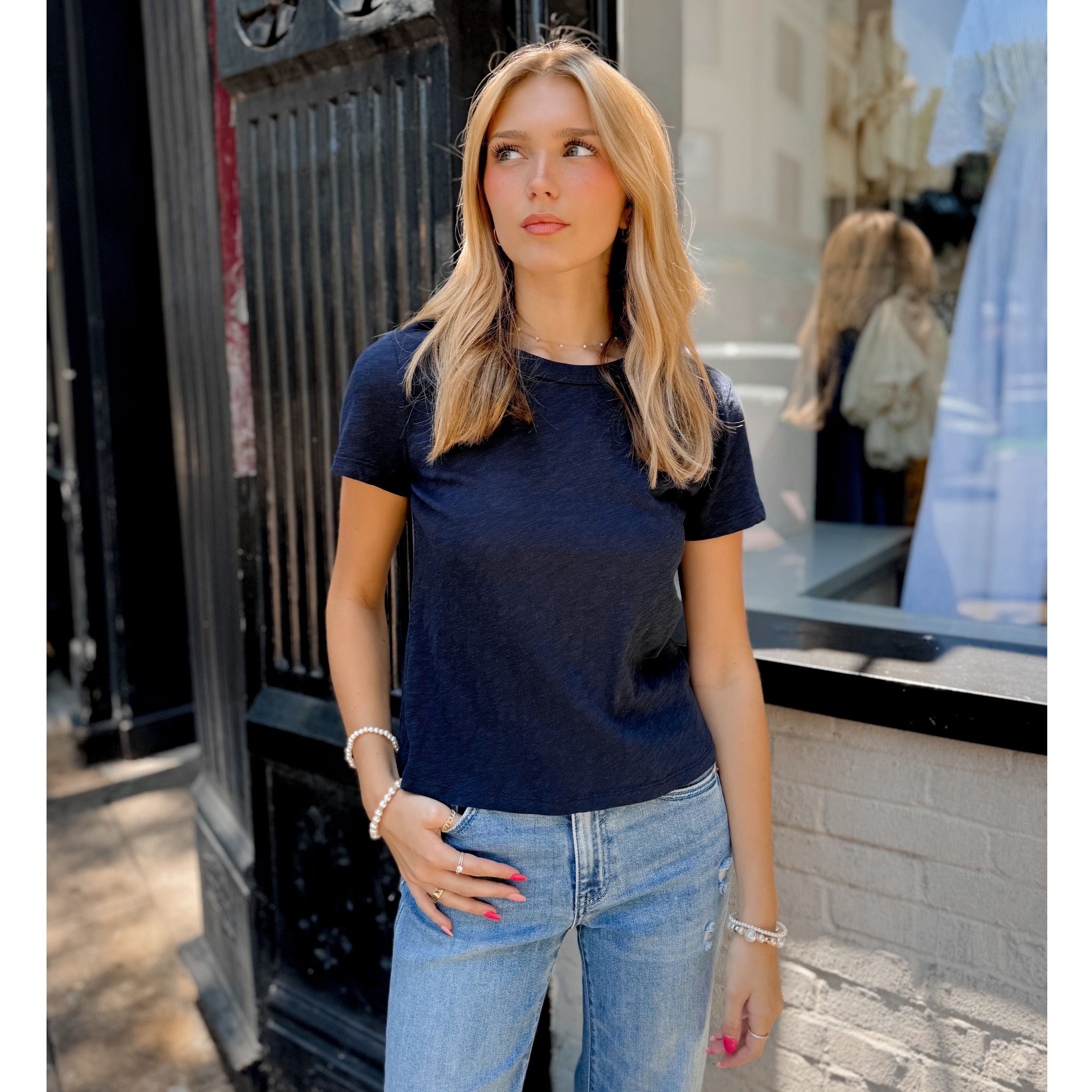 Junie Slub Tee | Eclipse - Joanna A. Boutique