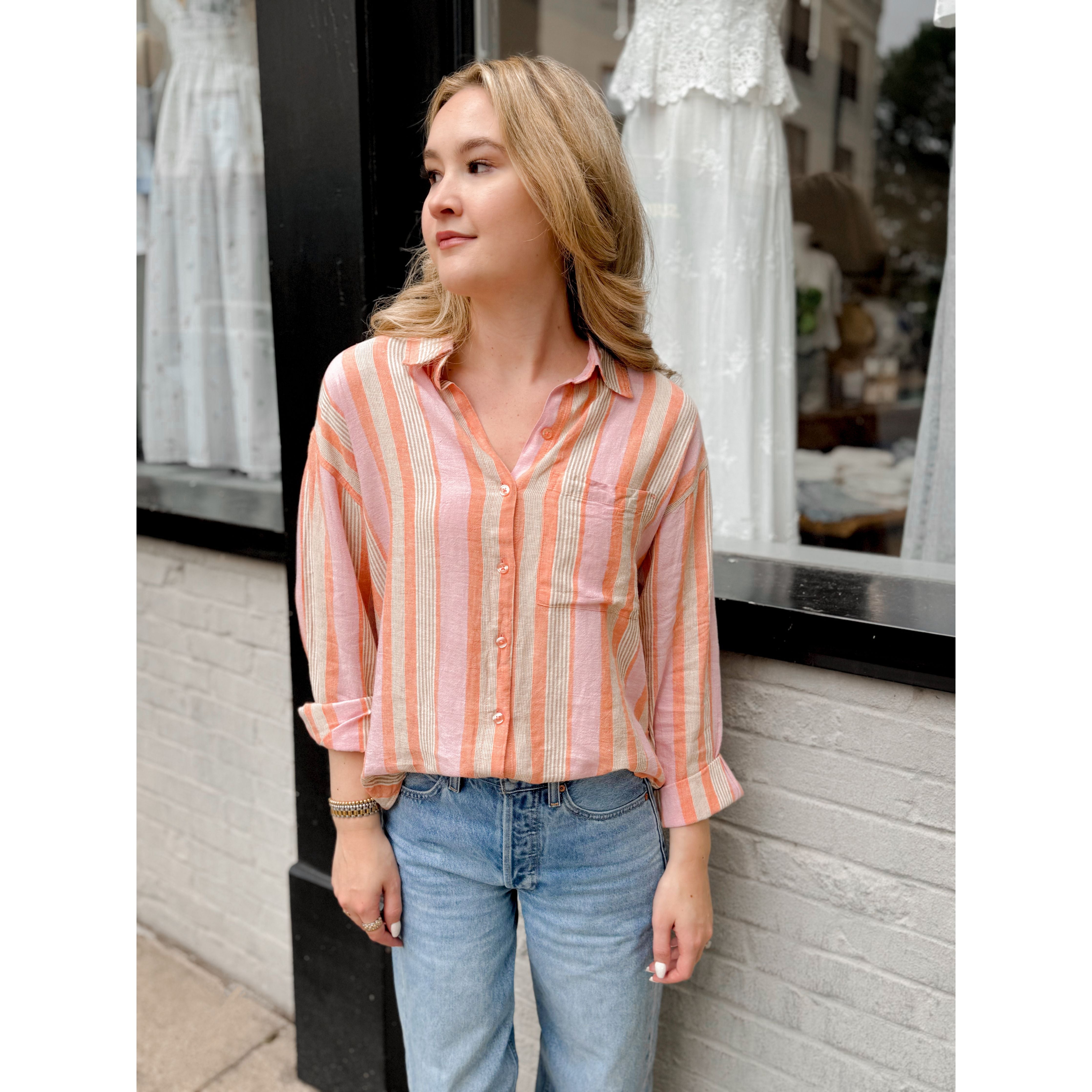 Perfect Striped Linen Top | Tiger Lily - Joanna A. Boutique