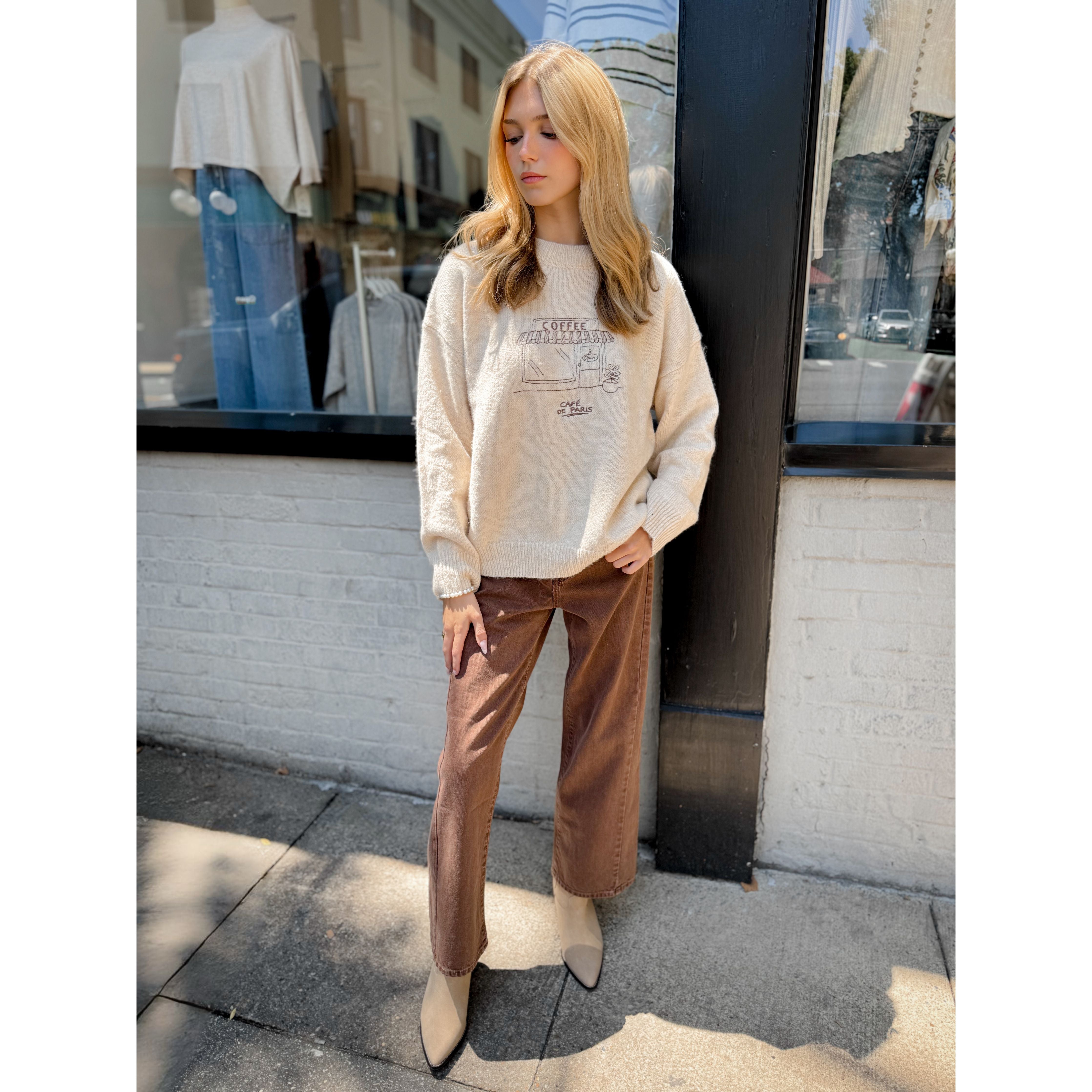 Cafe De Paris Sweater - Joanna A. Boutique