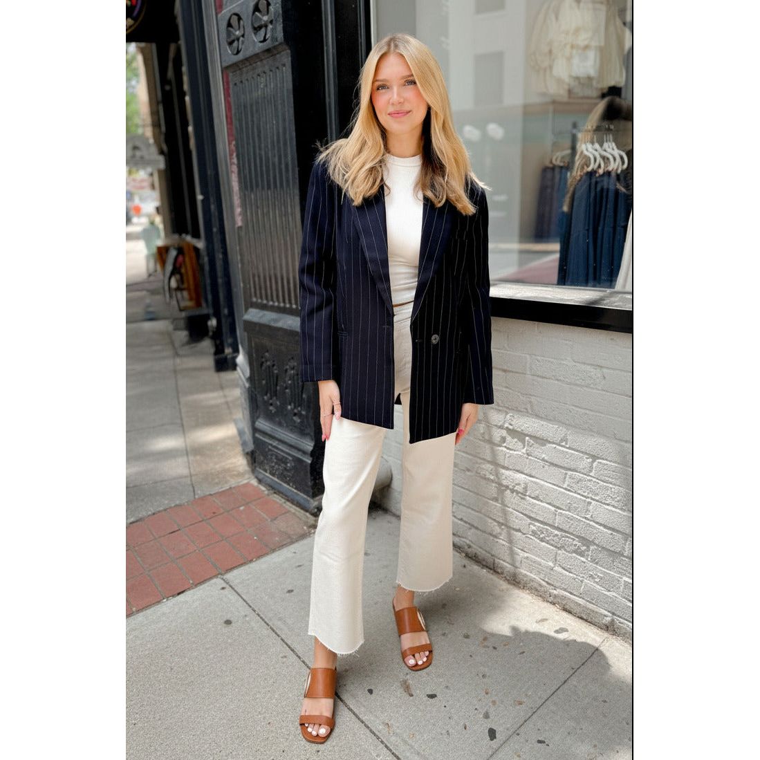 Cove Pinstriped Blazer - Joanna A. Boutique