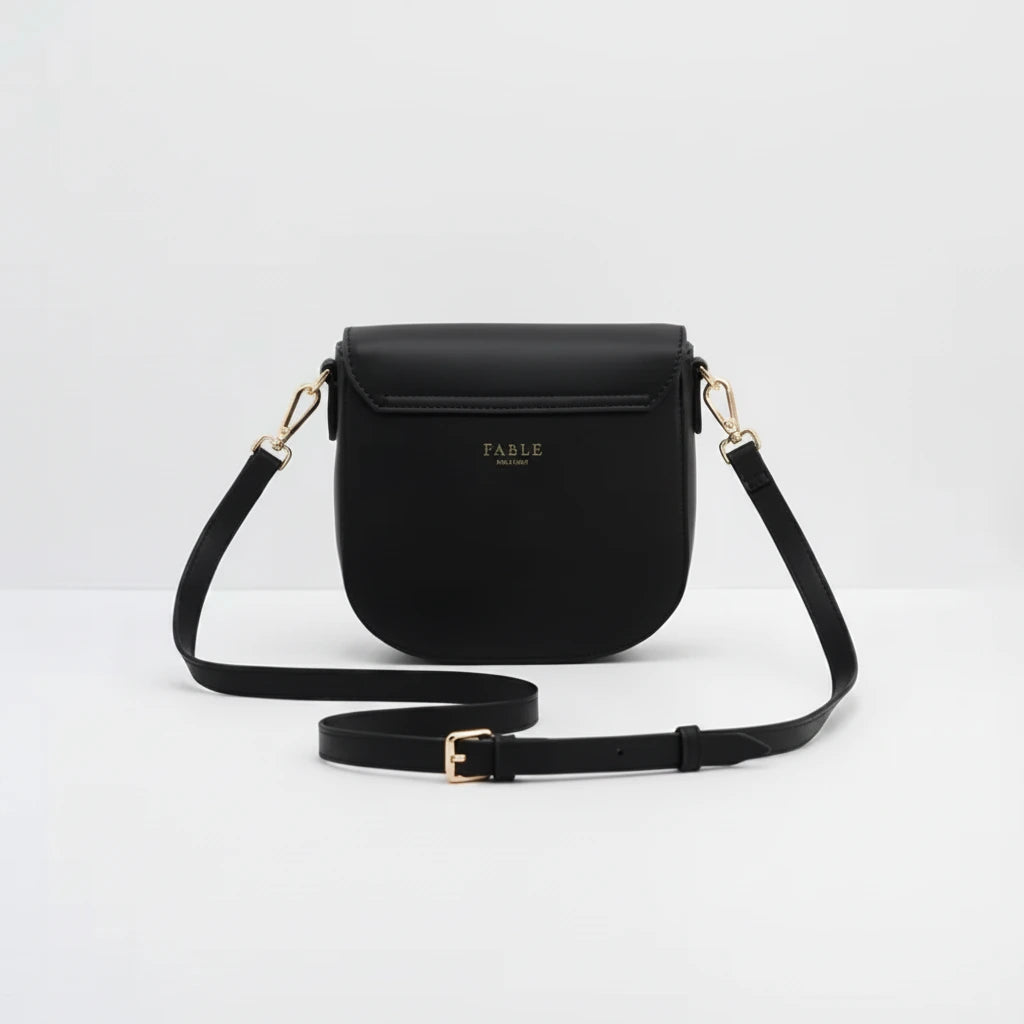 Beth Saddle Crossbody Bag | Black - Joanna A. Boutique