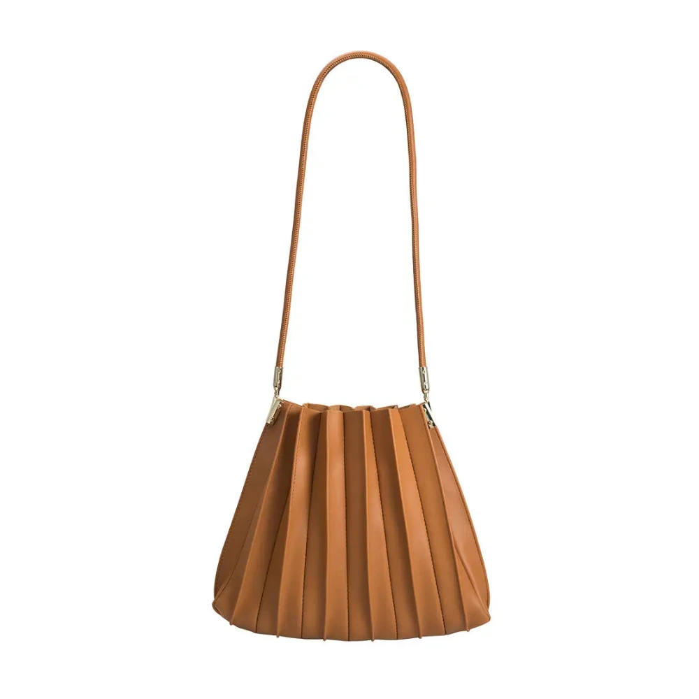 Carrie Pleated Shoulder Bag | Tan - Joanna A. Boutique