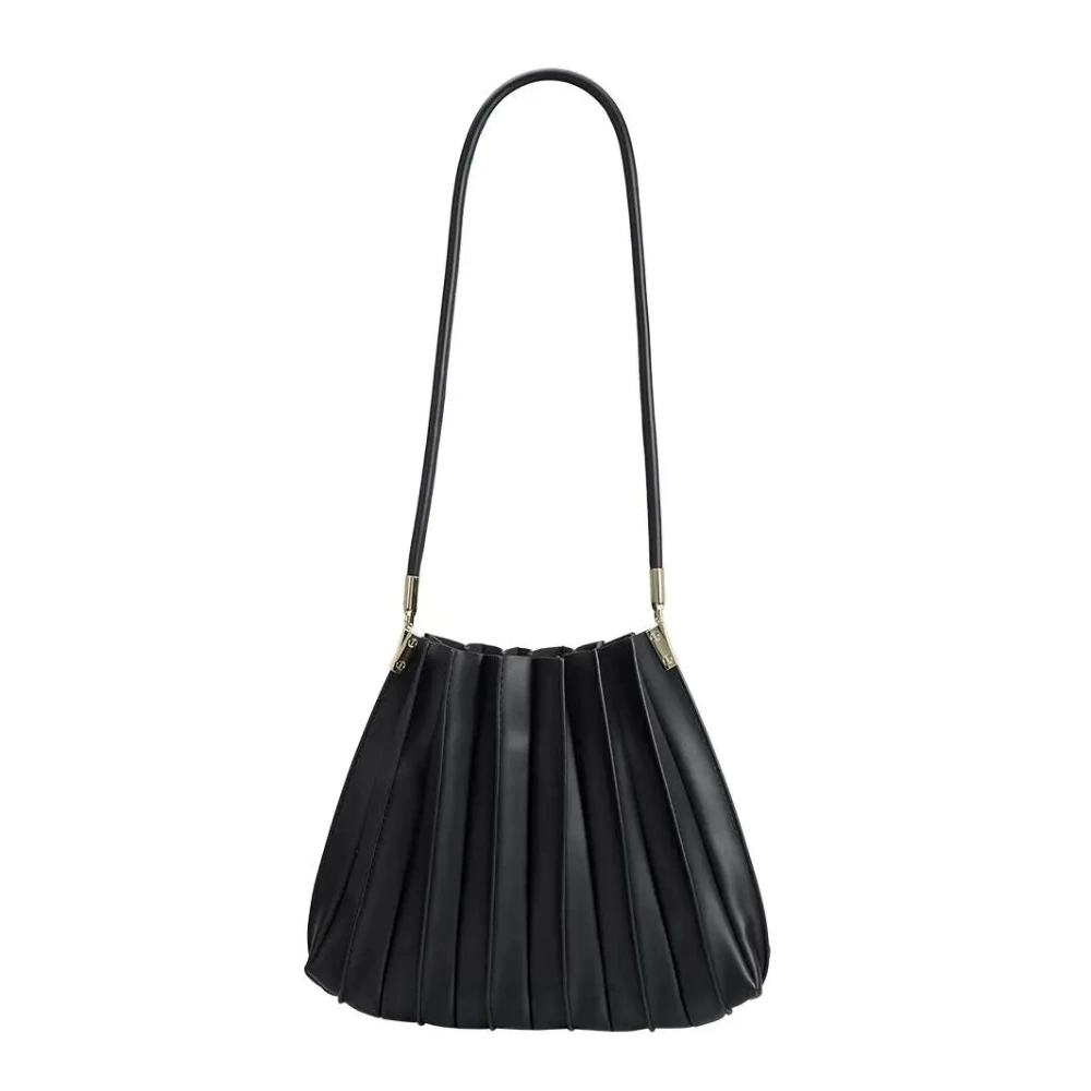 Carrie Pleated Shoulder Bag | Black - Joanna A. Boutique