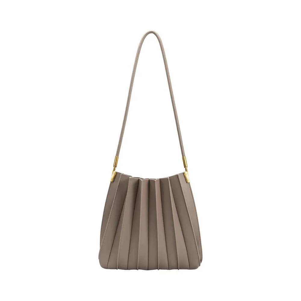 Carrie Pleated Shoulder Bag | Mushroom - Joanna A. Boutique