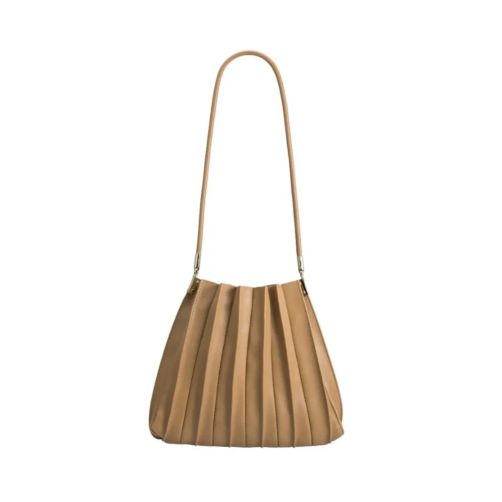 Carrie Pleated Shoulder Bag | Taupe - Joanna A. Boutique