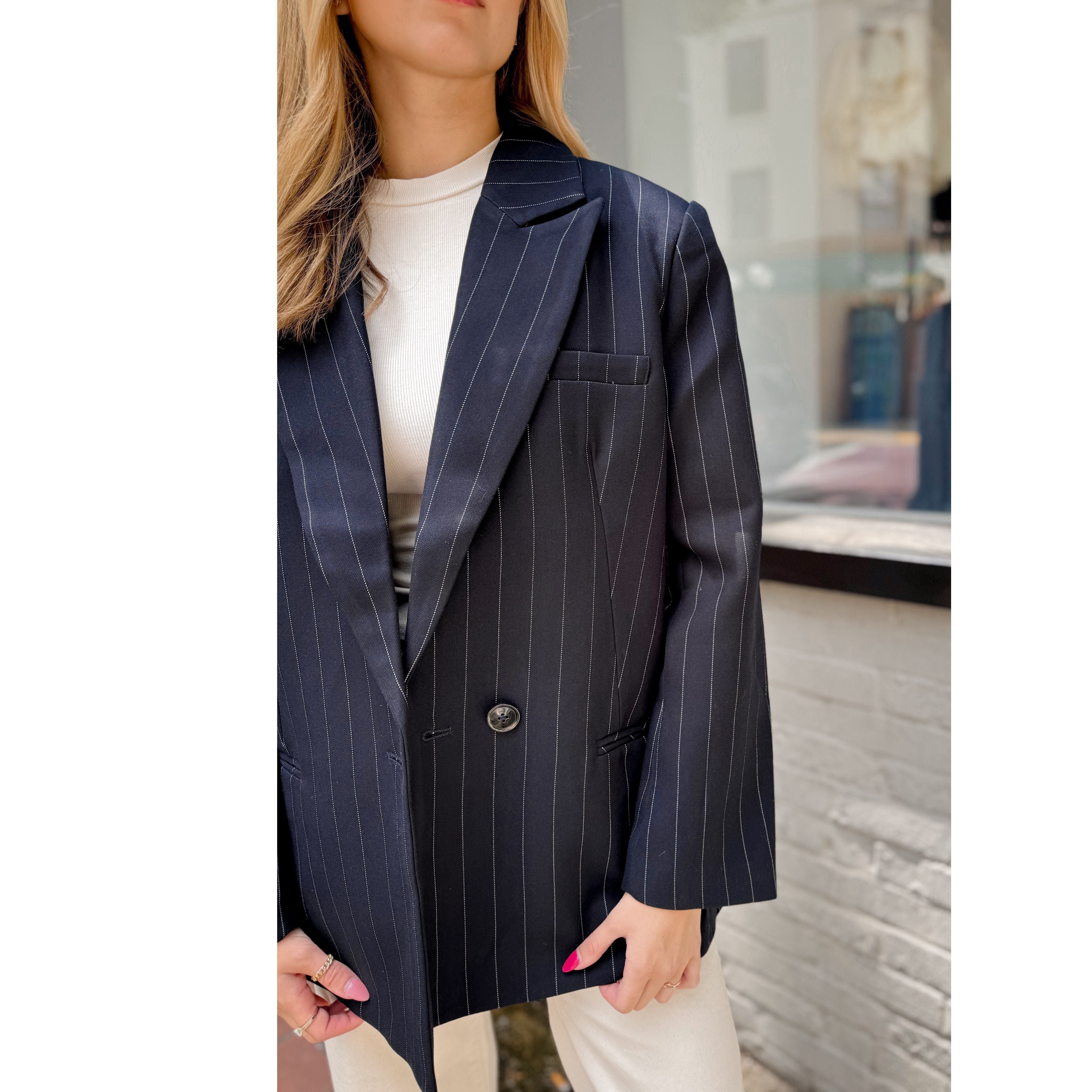 Cove Pinstriped Blazer - Joanna A. Boutique
