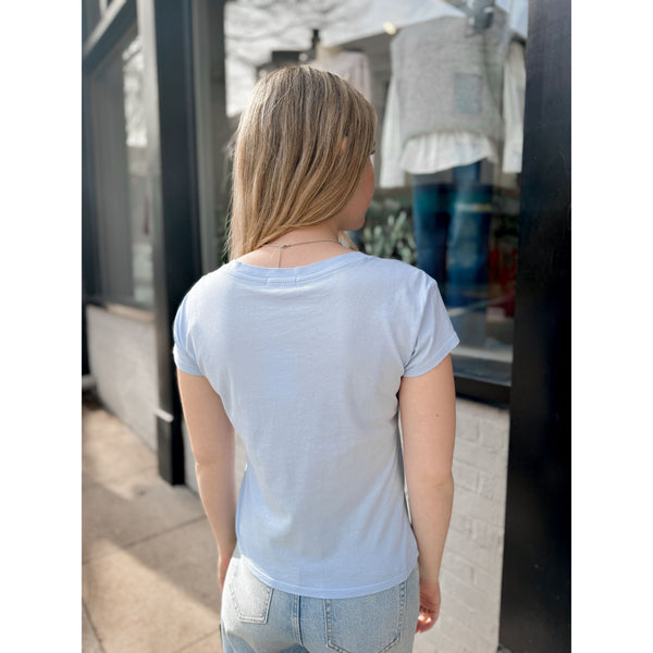 Modern V-Neck Tee | Blue Light