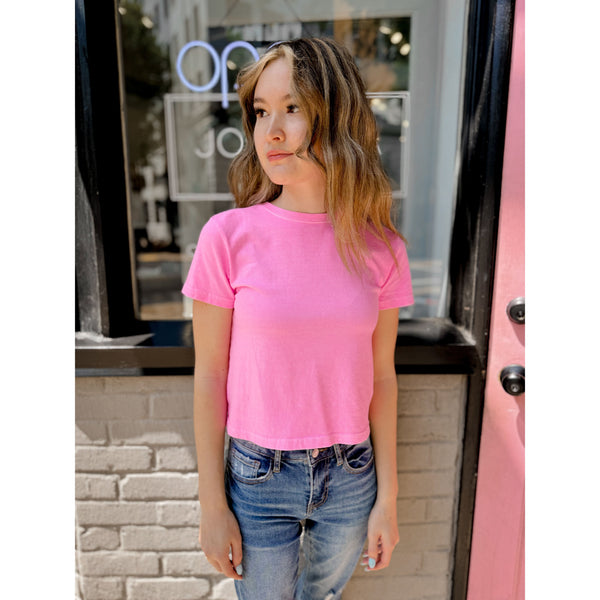 Riley Tee | Neon Pink - Joanna A. Boutique