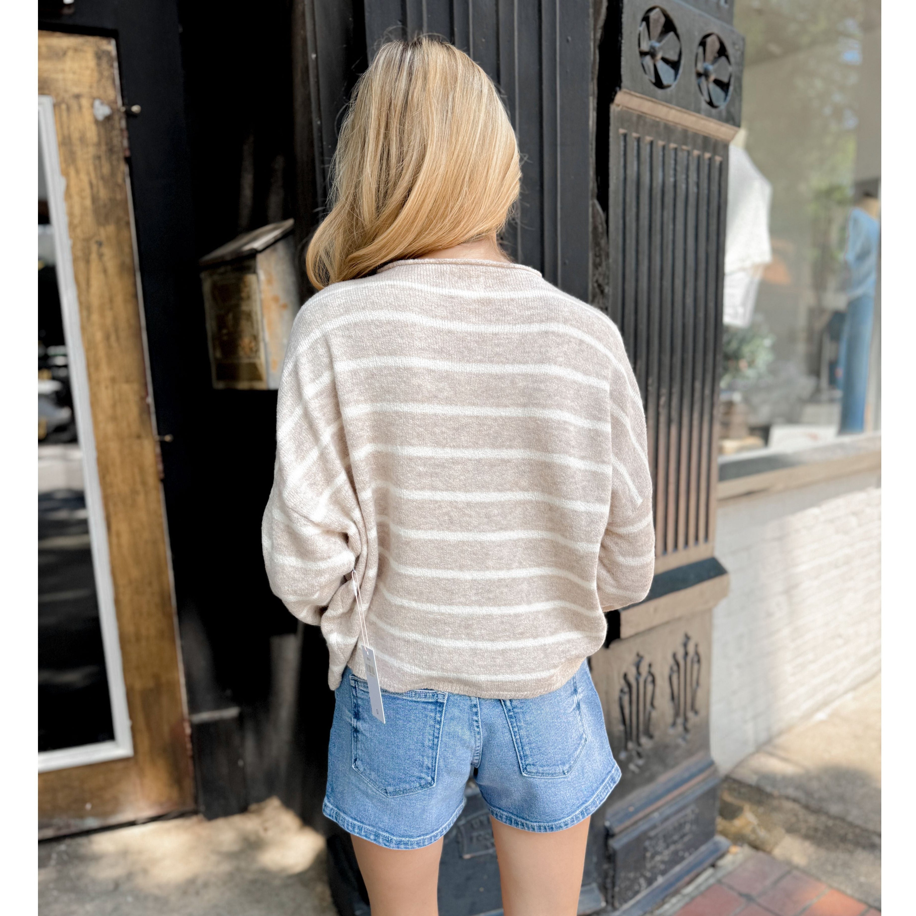 Mila Striped Cardigan | Taupe - Joanna A. Boutique