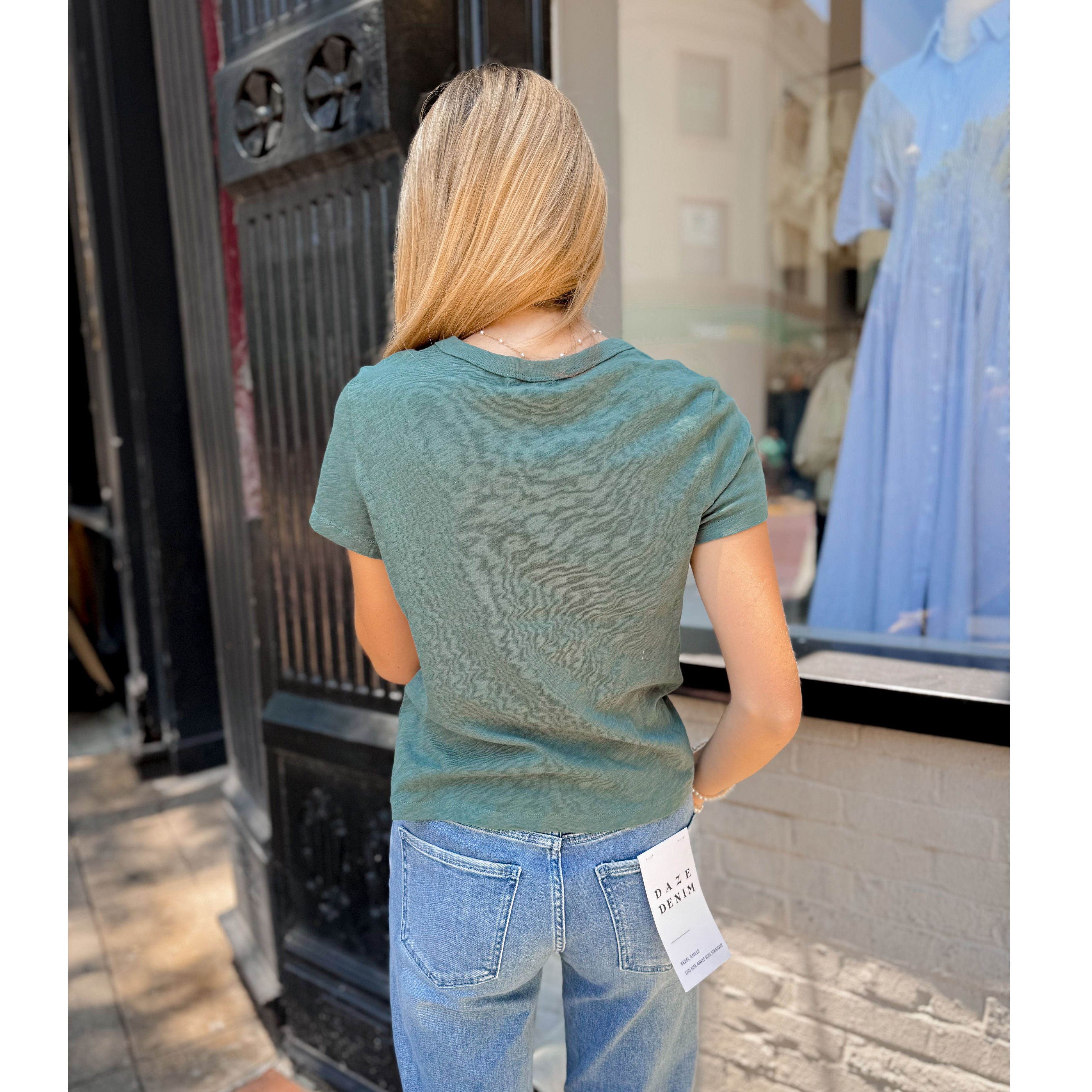 Junie Slub Tee | Emerald Cove - Joanna A. Boutique