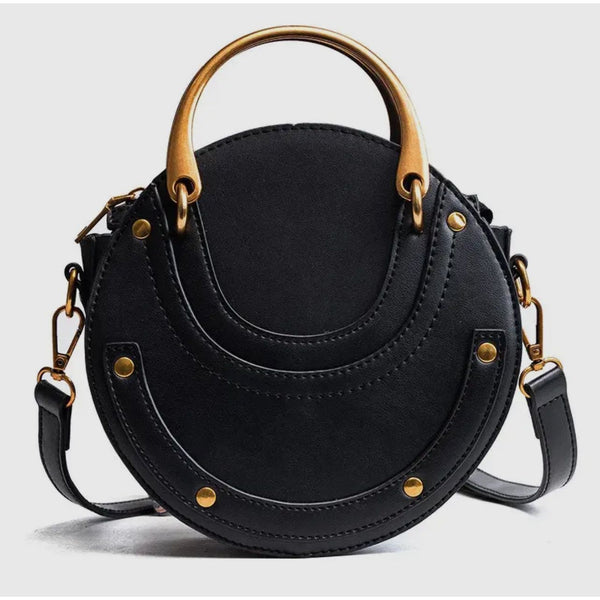 Saddle Up Round Crossbody Bag | Black - Joanna A. Boutique