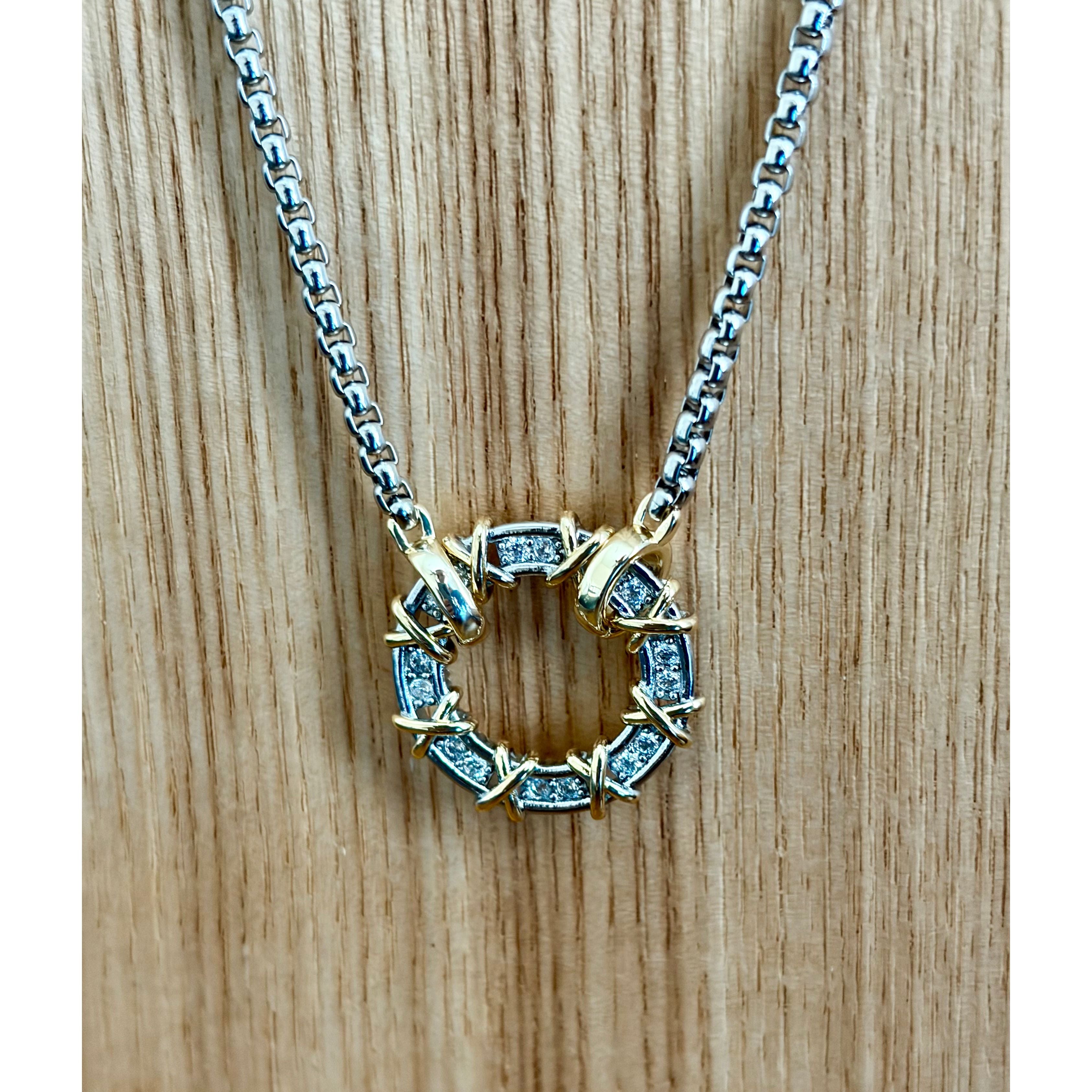 Crystal Hoop Necklace - Joanna A. Boutique