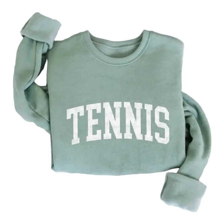 Tennis Crewneck | Heather Sage - Joanna A. Boutique