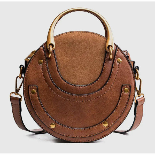 Saddle Up Round Crossbody Bag | Brown - Joanna A. Boutique
