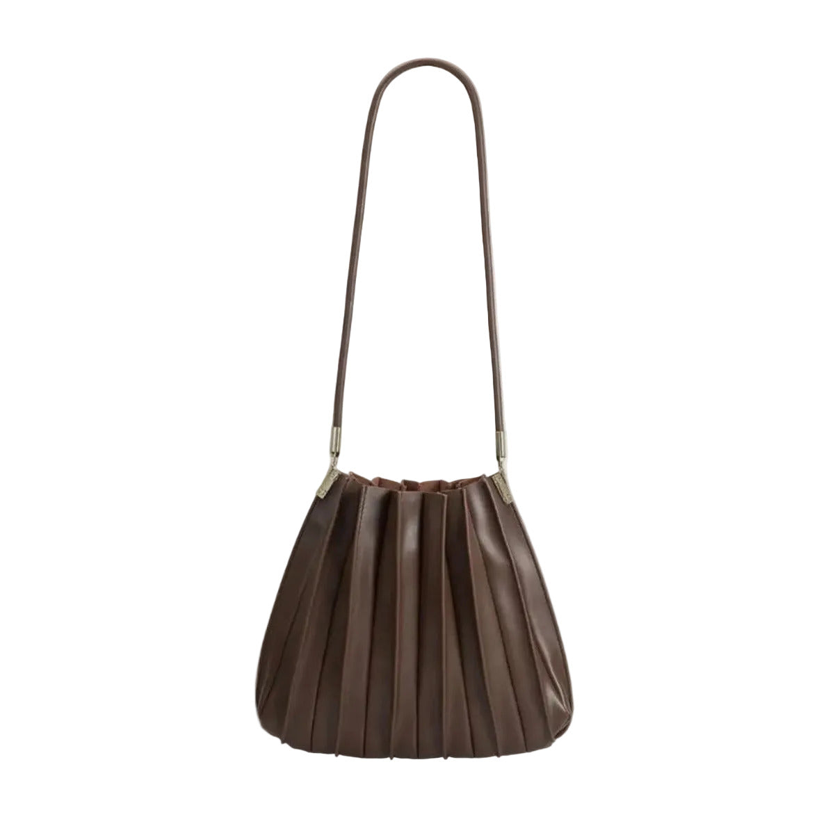Carrie Pleated Shoulder Bag | Chocolate - Joanna A. Boutique