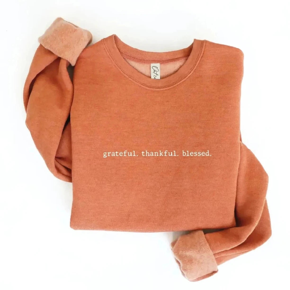 Grateful, Thankful, Blessed Embroidered Crewneck - Joanna A. Boutique