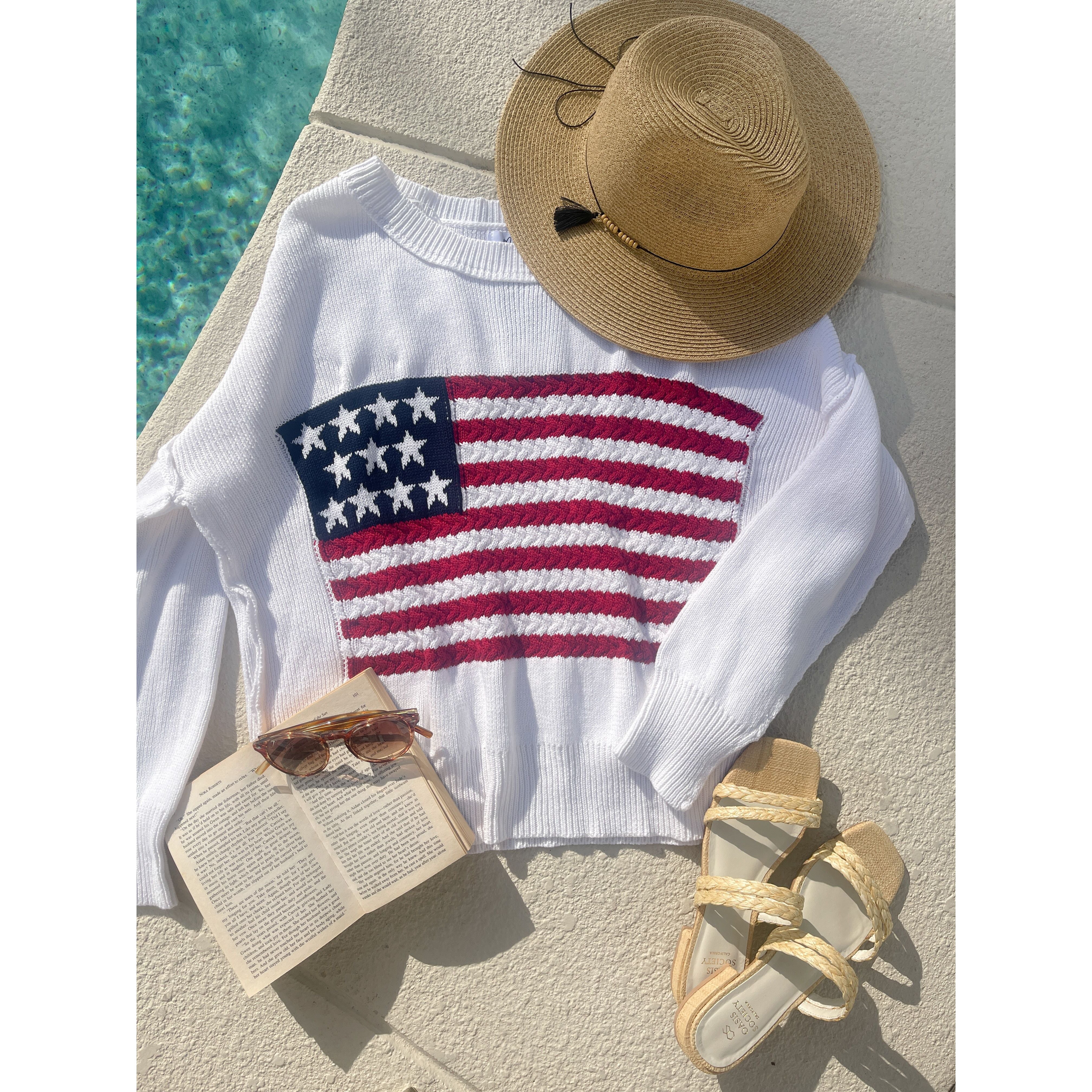Stars & Stripes Flag Sweater - Joanna A. Boutique
