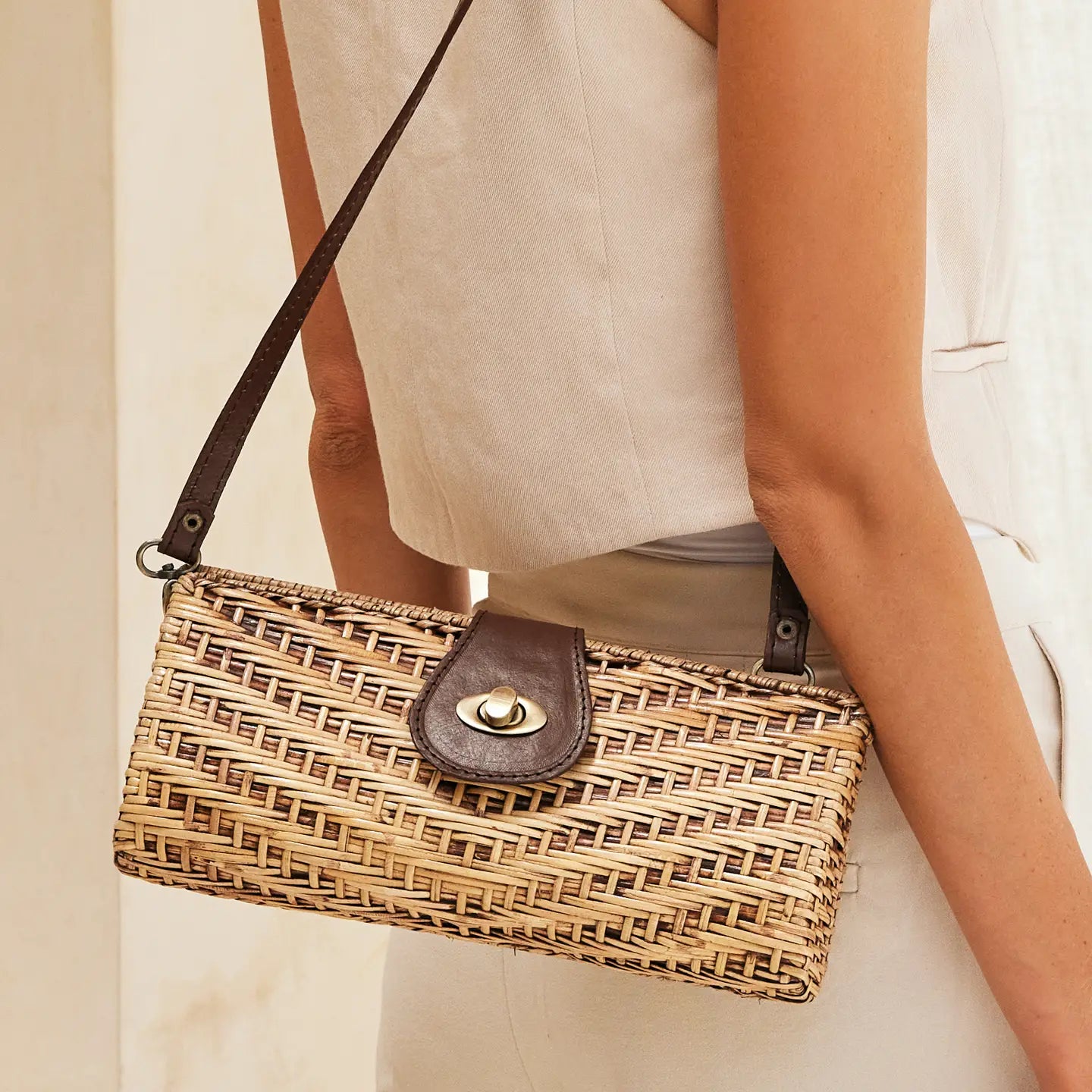 Marbella Rattan Convertible Clutch - Joanna A. Boutique