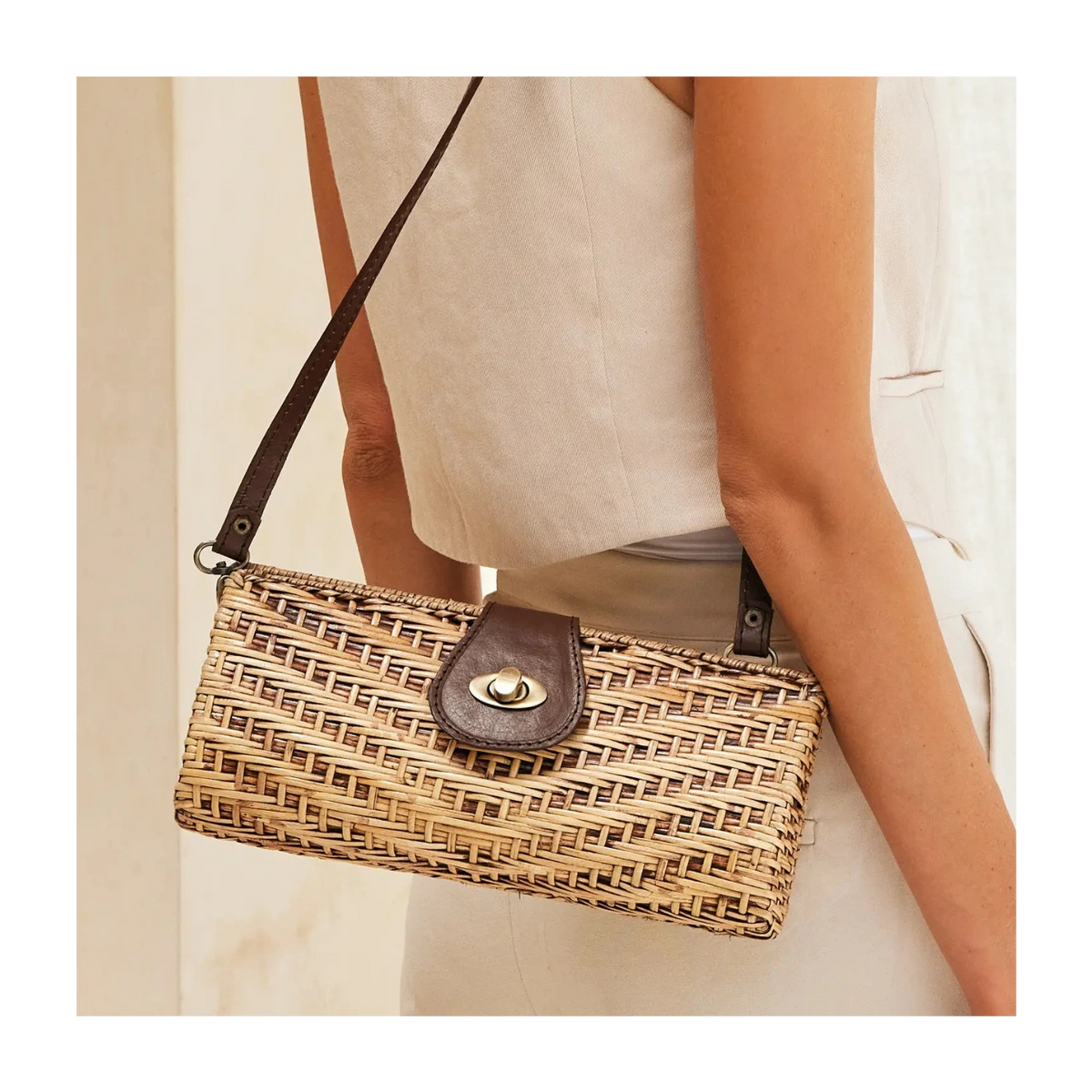 Marbella Rattan Convertible Clutch - Joanna A. Boutique