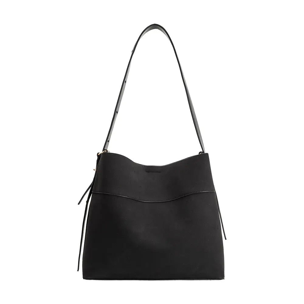 Stormie Suede Tote | Black - Joanna A. Boutique