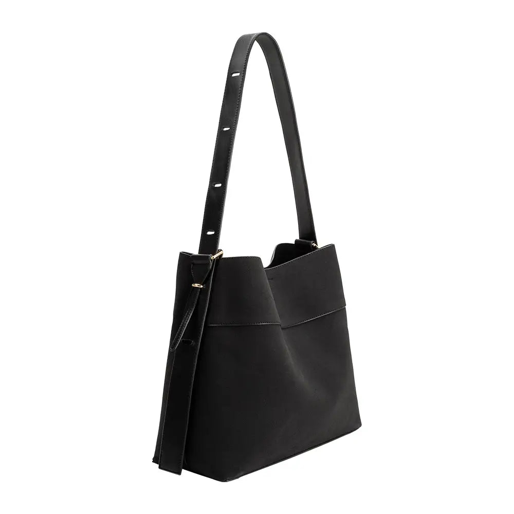 Stormie Suede Tote | Black - Joanna A. Boutique