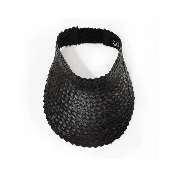 Playa Raffia Visor | Solid Black - Joanna A. Boutique