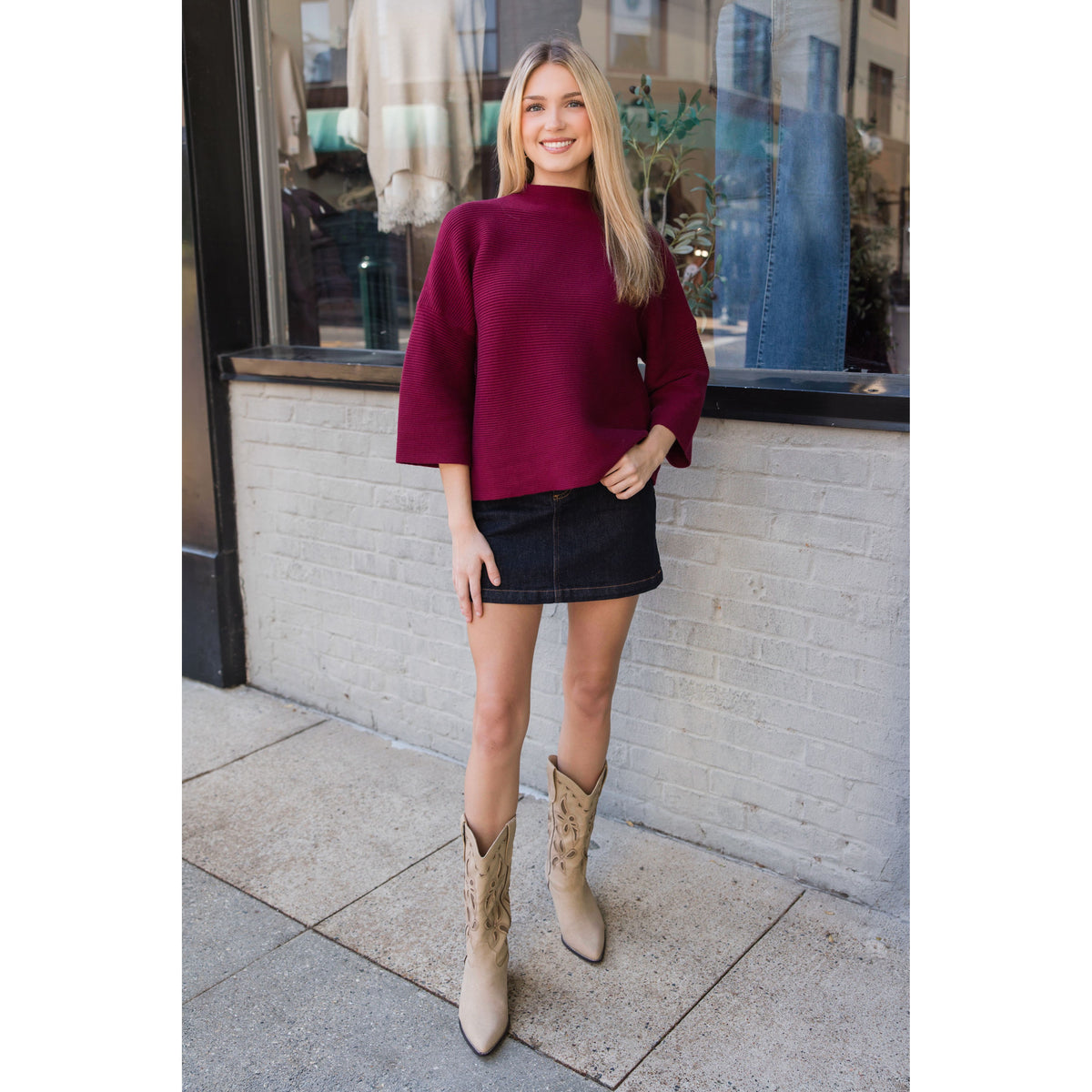 Elise Top | Merlot - Joanna A. Boutique