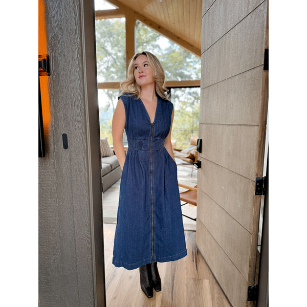 Maude Denim Midi Dress - Joanna A. Boutique