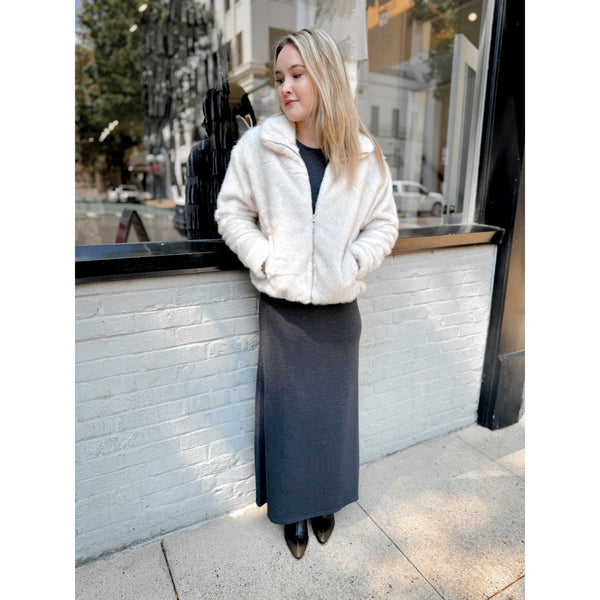 Amethyst Faux Fur Jacket - Joanna A. Boutique