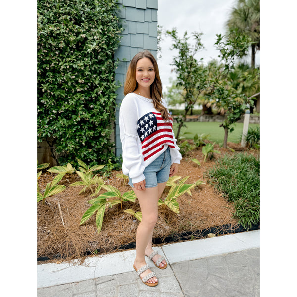 Stars & Stripes Flag Sweater - Joanna A. Boutique