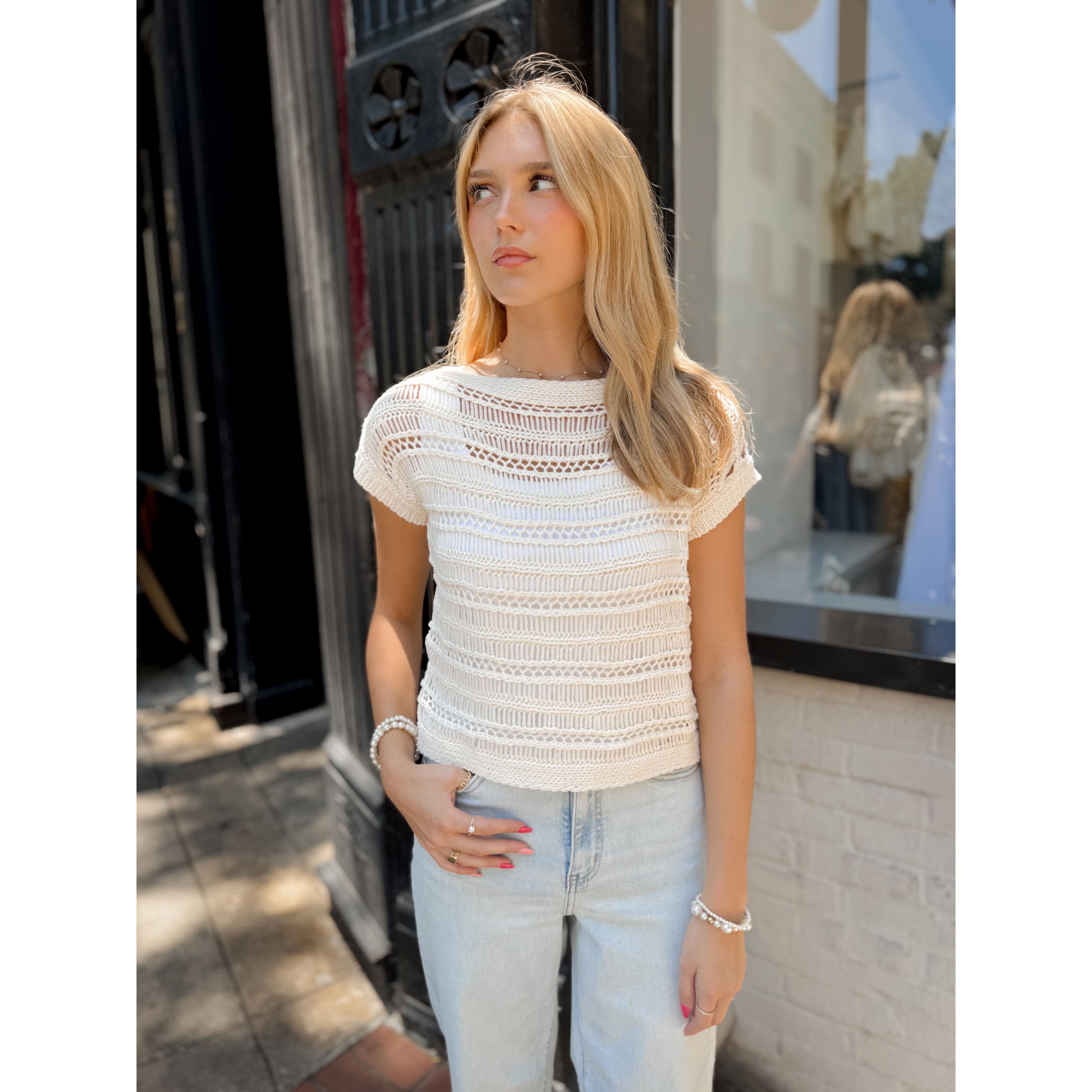 Adalyn Open Knit Sweater - Joanna A. Boutique