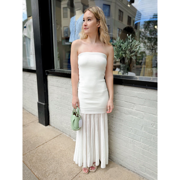 halter neck dress festival Halter Neck Plunge Ruffly Festival Dress White  Looking Good Boutique