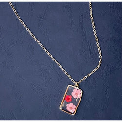Pressed Flower Necklace | Pink & Red - Joanna A. Boutique