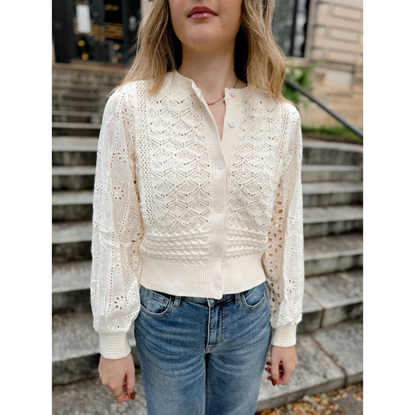 Hendry Eyelet Cardigan | Long Sleeve